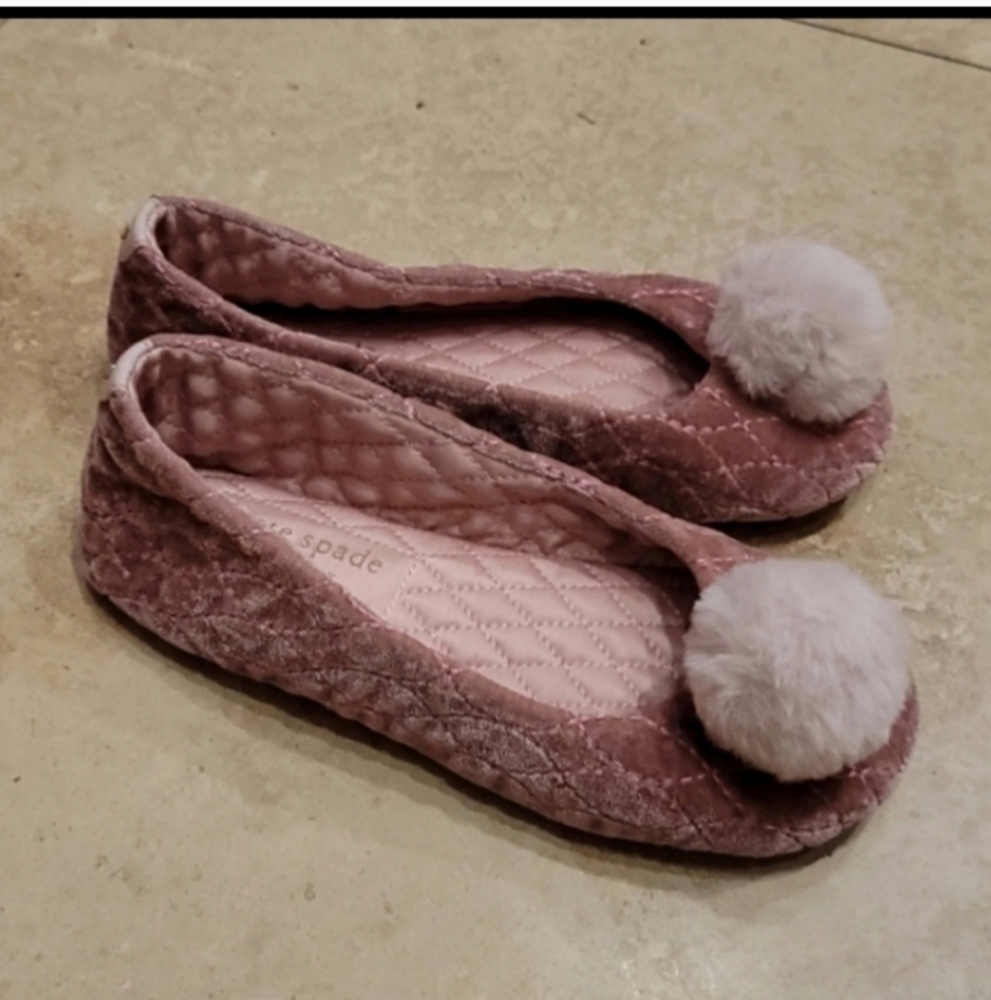 Kate Spade Pink Velvet Women's Slippers